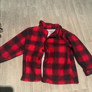 Plaid Red and Black Kids Button Down Shirt